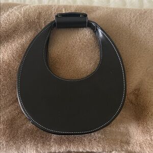 STAUD Black Leather Shoulder Bag